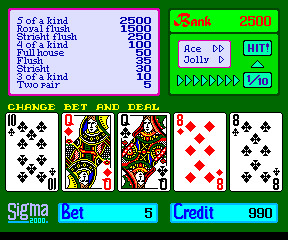 Sigma Poker 2000 screenshot