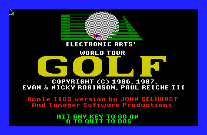 World Tour Golf [Model 1310] screenshot