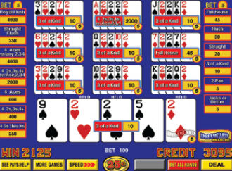Triple Play Five Play Ten Play Draw Poker with Dream Card screenshot