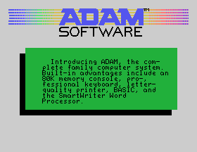 ADAM Demonstration Cartridge screenshot