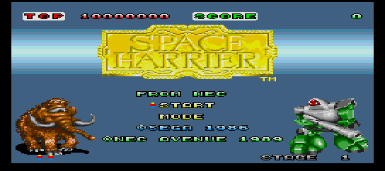 Space Harrier [Model TGX040025] screenshot