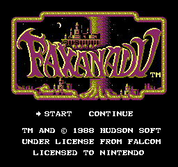 Faxanadu [Model NES-FX-USA] screenshot