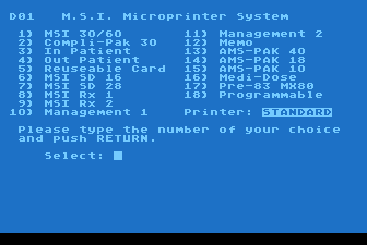 Microprinter System 800 screenshot