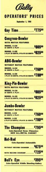 Goodies for King Pin Bowler [Model K-325]