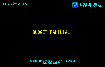 Budget Familial [Model BF.7001] screenshot