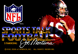 NFL Sports Talk Football '93 Starring Joe Montana screenshot
