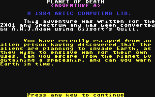 Adventure A - Planet of Death [Model ACC 088] screenshot