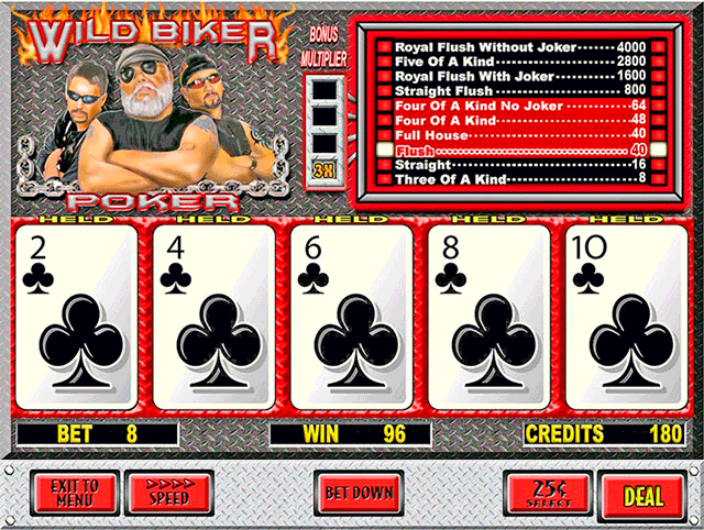 Wild Biker Poker screenshot