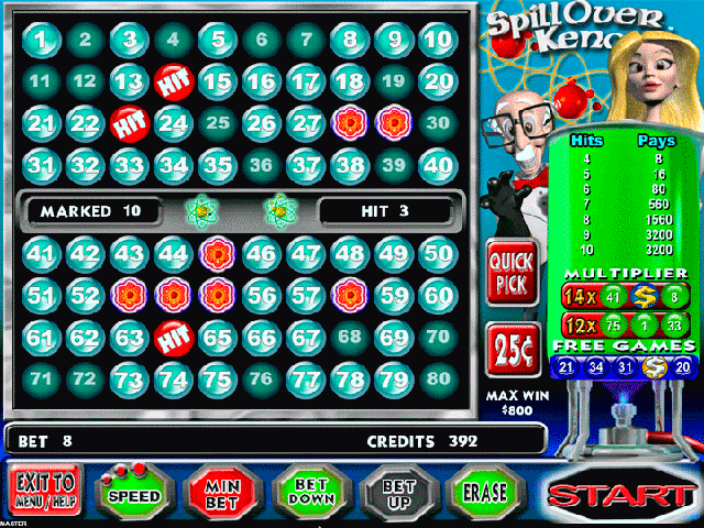 Spillover Keno screenshot