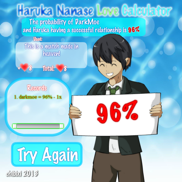 Haruka Nanase Love Calculator screenshot