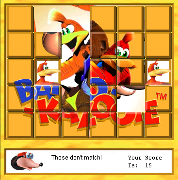 Banjo-Kazooie Memory Game screenshot