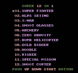 12-in-1 Game Cartridge screenshot