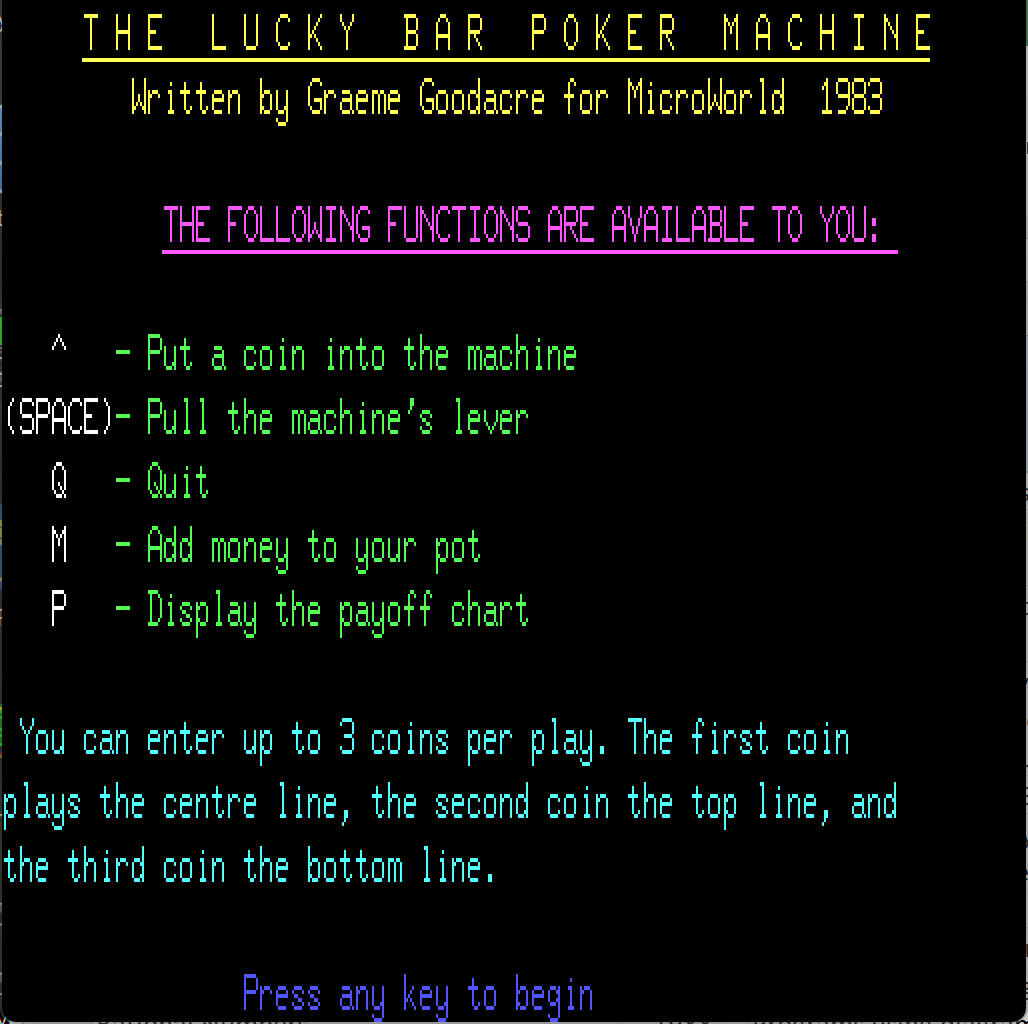 Lucky Bar Poker Machine screenshot