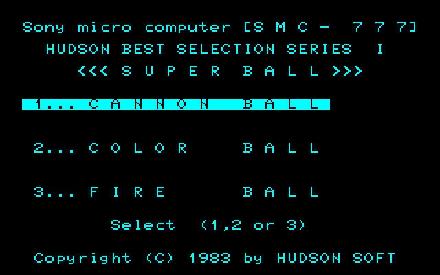 Hudson Best Selection I [Model SMJ-G022D] screenshot