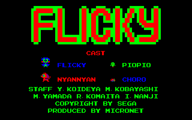 Flicky [Model MN-102005] screenshot