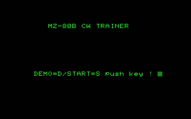 MZ-80B CW Trainer screenshot