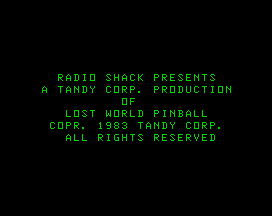Lost World Pinball [Model 26-3363] screenshot