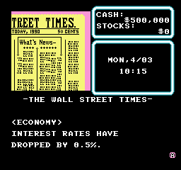 Wall Street Kid [Model NES-ZM-USA] screenshot