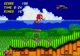 Knuckles in Sonic 2 screenshot
