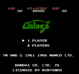 Galaga [Model NES-AG-EEC] screenshot