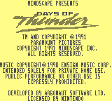 Days of Thunder [Model DMG-TH-USA] screenshot
