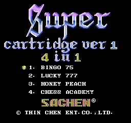 Super Cartridge Ver 1 - 4 in 1 [Model TC-SC1] screenshot