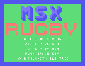 MSX Rugby [Model PANA-1] screenshot