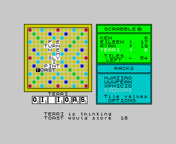 Computer Scrabble [Model G25/S] screenshot