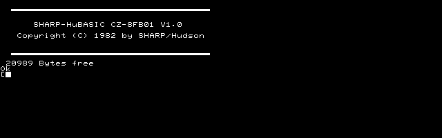 HuBASIC CZ-8FB01 screenshot